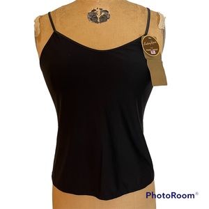 VTG NWT Black Tank Top, Adjustable Straps, Made In The USA, Size M